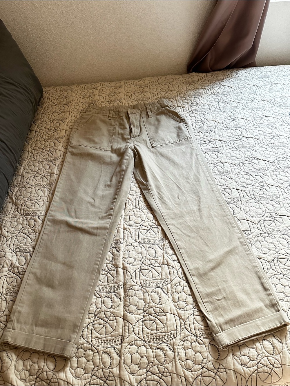 St. John's Bay Men's Light Khaki Straight-Leg Chinos